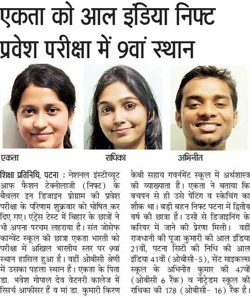 NIFT NID Toppers Testimonials